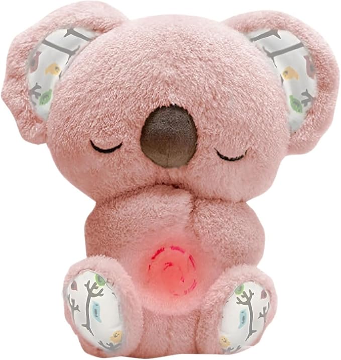 Peluche relajante para bebé que simula respiración ( koala rosa )